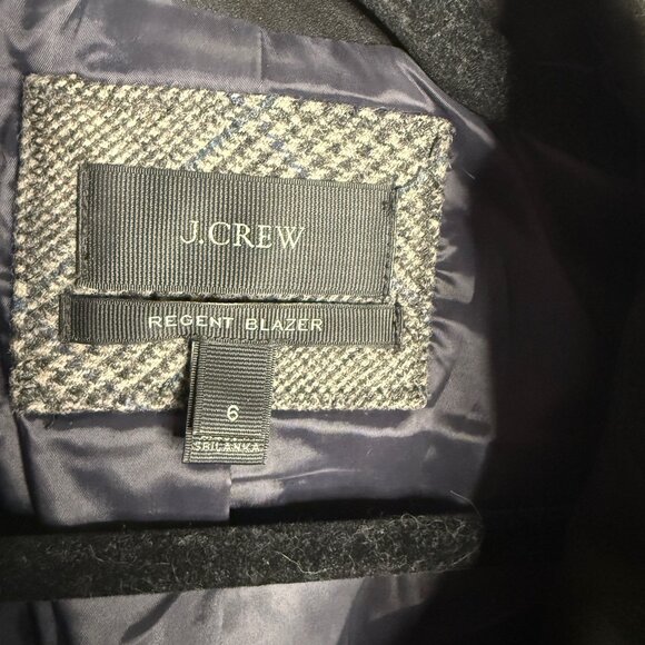 J.‎ Crew Women's Gray Campbell Houndstooth Regent Long Sleeve Blazer - Size 6 - Picture 4 of 6